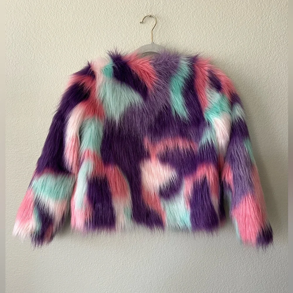 Disney Princess Faux Fur Coat Pink, Purple, Blue Girls Size 7/8